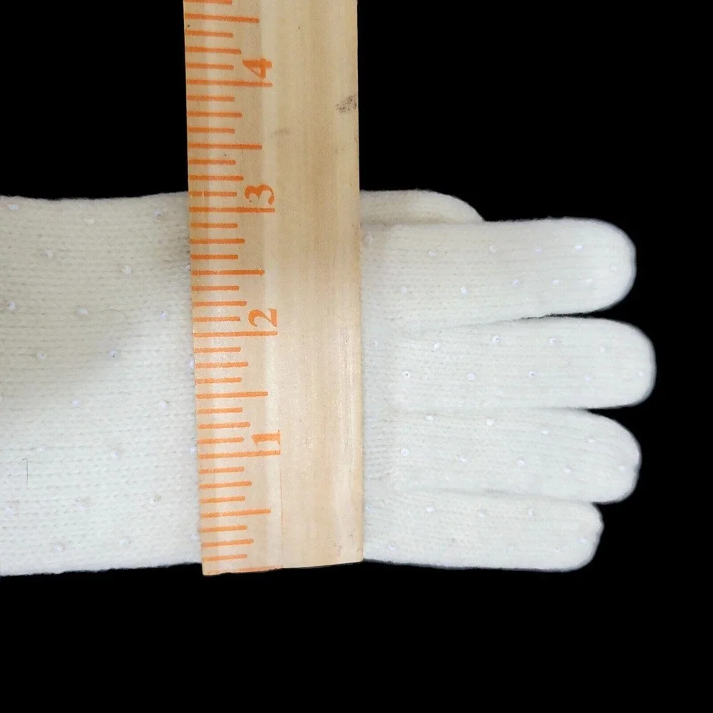 Vintage 50s Astral White Beaded Gloves‎ British Hong Kong Mid Century Bridal